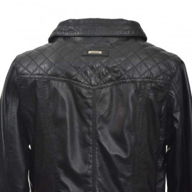 sort mellemlang dame skindjakke  mellemlang skindjakke tilbud