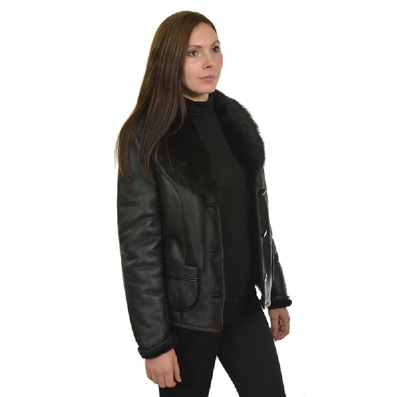 sort dame rulamsjakke