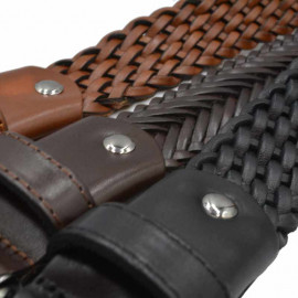 Fletbælte af ægte kernelæder - Flere farver