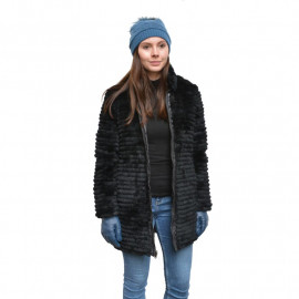 Kaninjakke - vendbar - dejlig varm vinterjakke