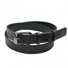 sort dame læderbælte- prikket mønster - kernelæder