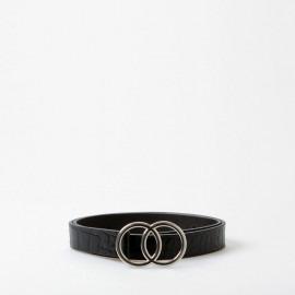 Treats damebælte model Babera - sort croco præg