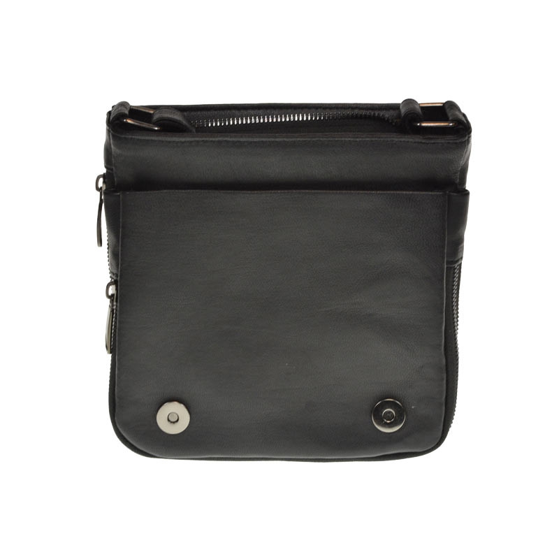 Sort crossbody taske - Line - Lammeskind