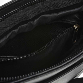 Sort crossbody taske - Line - Lammeskind