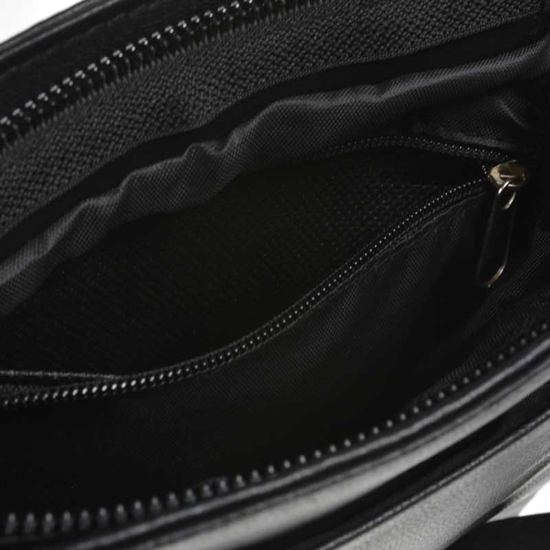 Sort crossbody taske - Line - Lammeskind