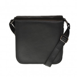 Sort crossbody taske - Line - Lammeskind