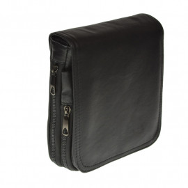 Sort crossbody taske - Line - Lammeskind