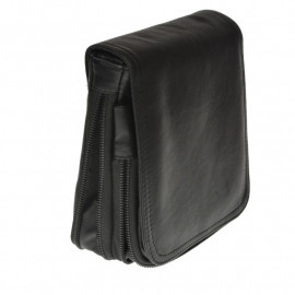 Sort crossbody taske - Line - Lammeskind