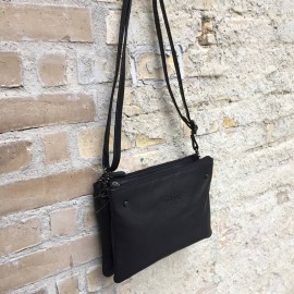 Corium crossbody taske i sort kalveskind - 170008