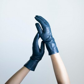 Randers handsker dame - blå - Strikfoer