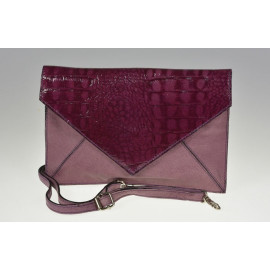 Elegant clutch Partridge i croco präglat skinn med rem