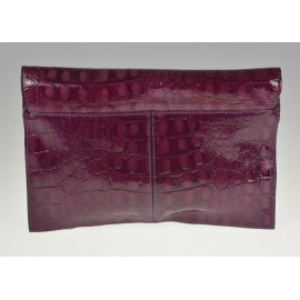 Elegant clutch Partridge i croco präglat skinn med rem