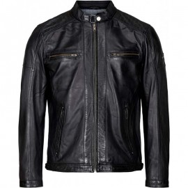 Svart plus size - stl. 62-68 herrskinnjacka - Lammskinn - Moltan