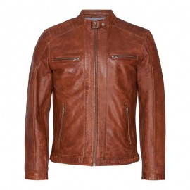 Cognac plus size str. 62-68 herrskinnjacka - Lammskinn - Moltan