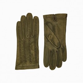 Dame skindhandske uden foer - Army grøn - Randers handsker