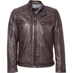Brun plus size herrskinnjacka - Str. 70-74 - Lammskinn - Moltan
