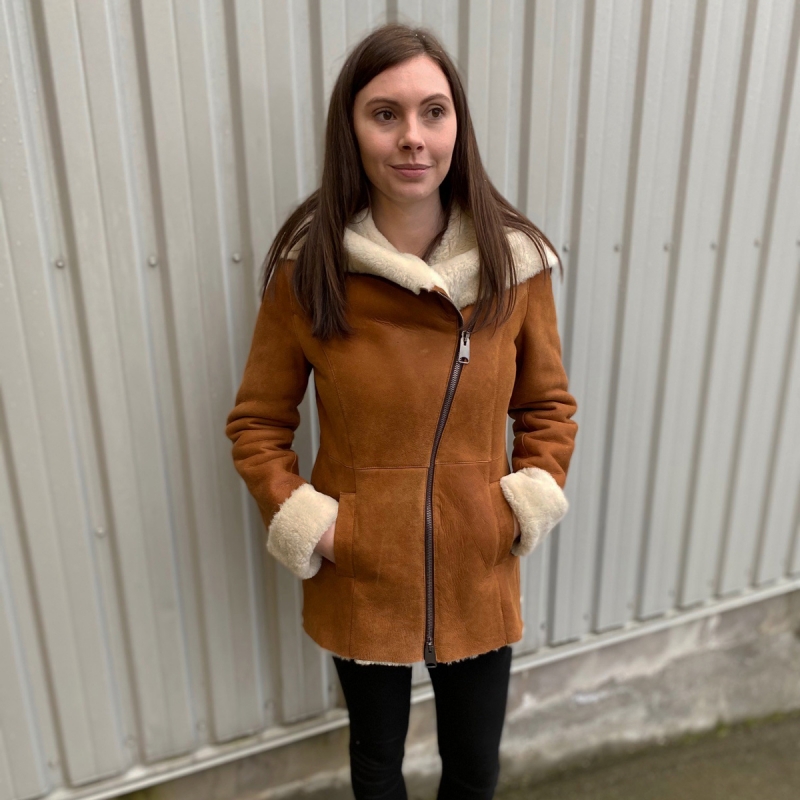 Lea fårskinnsjacka - Cognac - Skräddarsydd - Dam - Freja Skind
