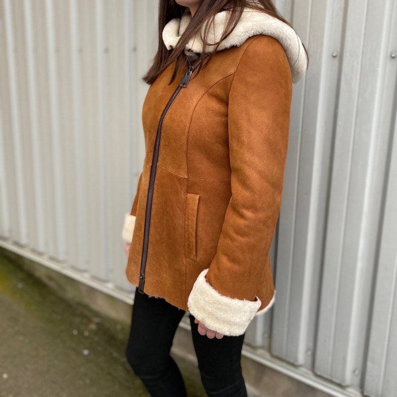 Lea fårskinnsjacka - Cognac - Skräddarsydd - Dam - Freja Skind