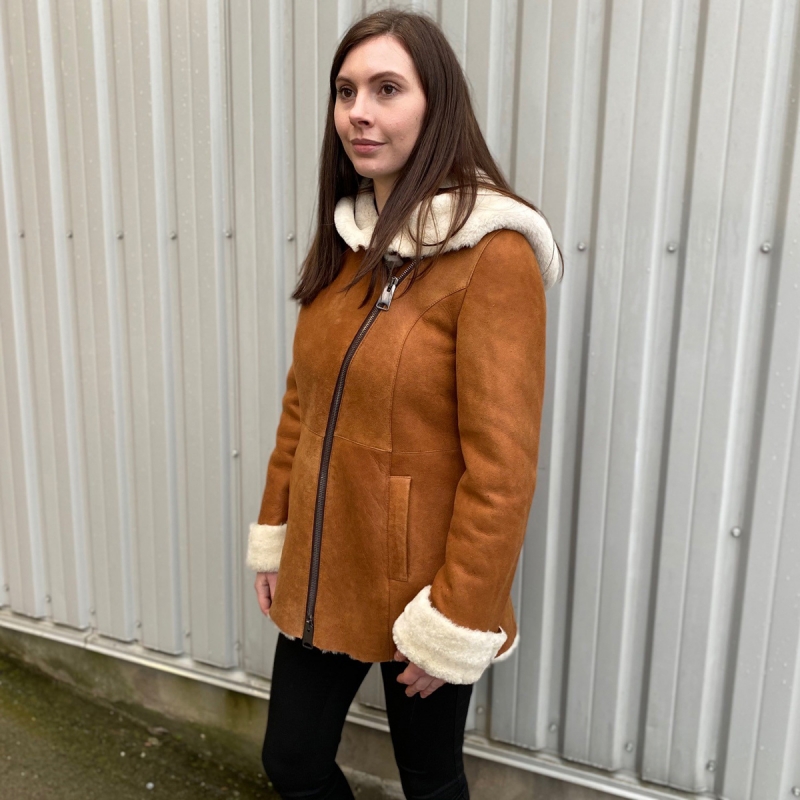 Lea fårskinnsjacka - Cognac - Skräddarsydd - Dam - Freja Skind