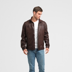 Mørk brun herre skindjakke - Ronin fra Moltan