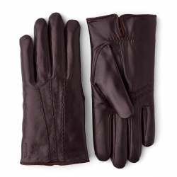 William herre skindhandsker fra Hestra - Espresso -23210-780