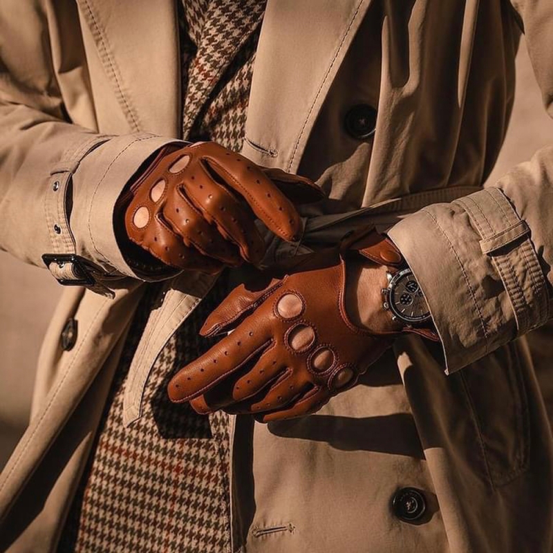 Kørehandske cognac skind - Herre - Randers handsker