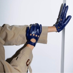 Royal Blue Metallic dame kørehandske - Randers handsker