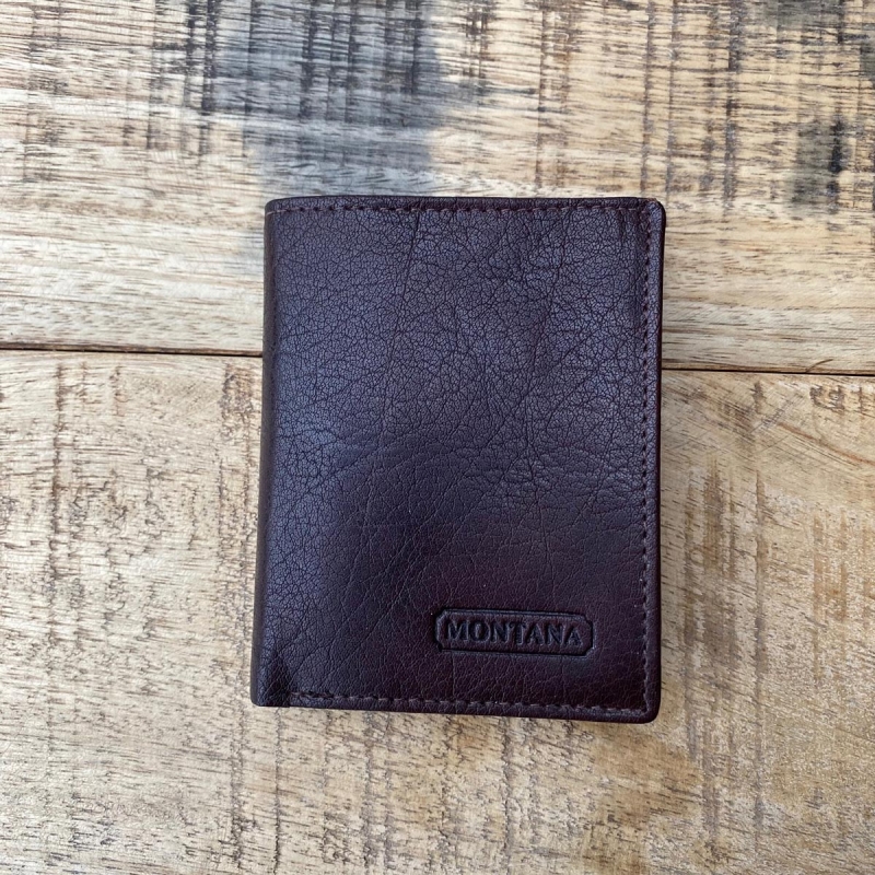 Bruce læderpung i brun bøffel - 2 fløjet - Herre - Montana