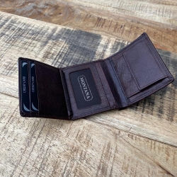 Bruce læderpung i brun bøffel - 2 fløjet - Herre - Montana