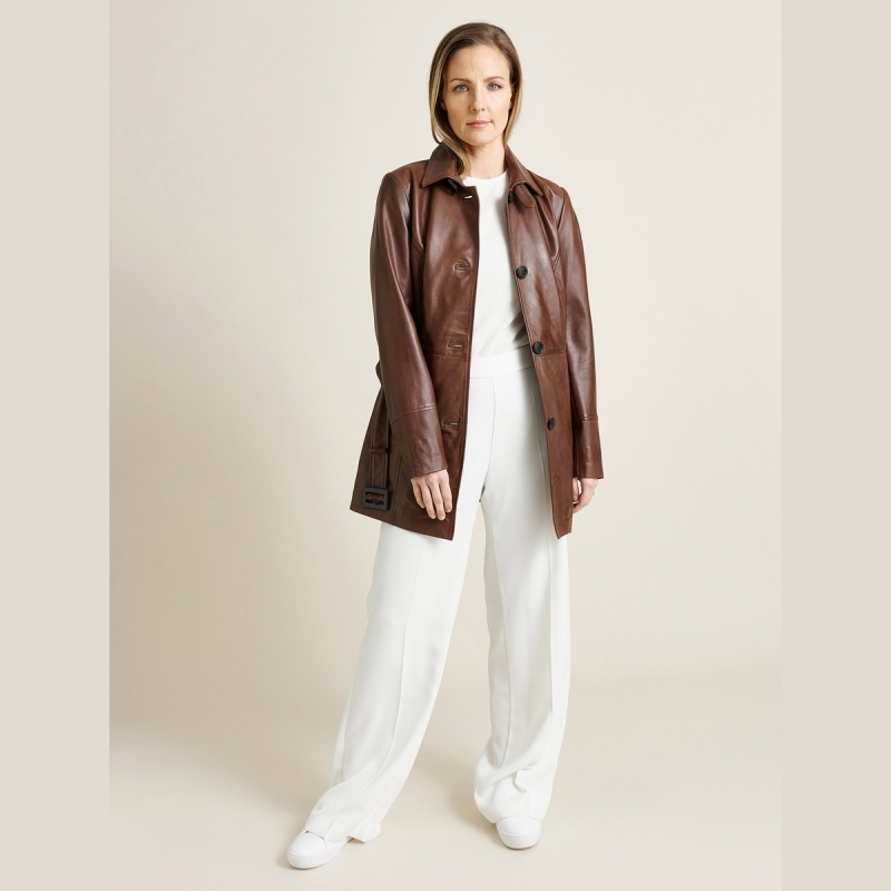 Winnie trenchcoat læderjakke - House of Saki - Freja skind