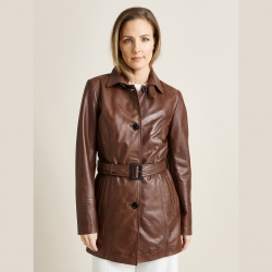 Winnie trenchcoat læderjakke - House of Saki - Freja skind