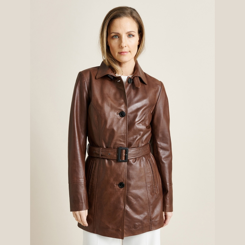 Winnie trenchcoat læderjakke - House of Saki - Freja skind