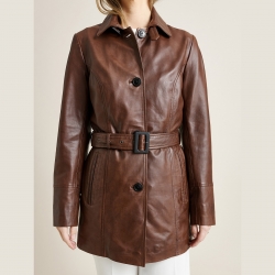 Winnie trenchcoat læderjakke - House of Saki - Freja skind