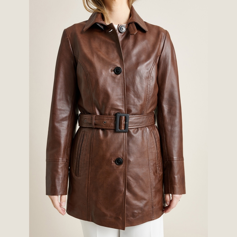 Winnie trenchcoat læderjakke - House of Saki - Freja skind