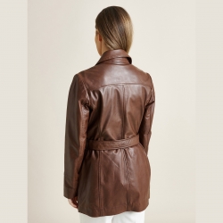 Winnie trenchcoat læderjakke - House of Saki - Freja skind