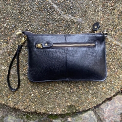 Marilyn skuldertaske og clutch - To i en - Sort skind - Freja skind