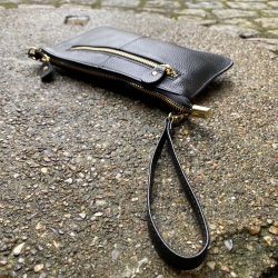 Marilyn skuldertaske og clutch - To i en - Sort skind - Freja skind