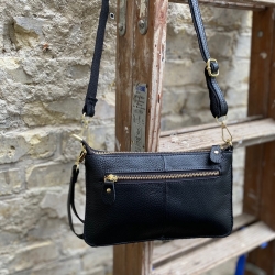 Marilyn skuldertaske og clutch - To i en - Sort skind - Freja skind