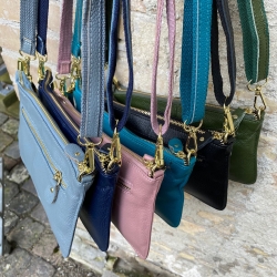 Marilyn skuldertaske og clutch - To i en - Sort skind - Freja skind