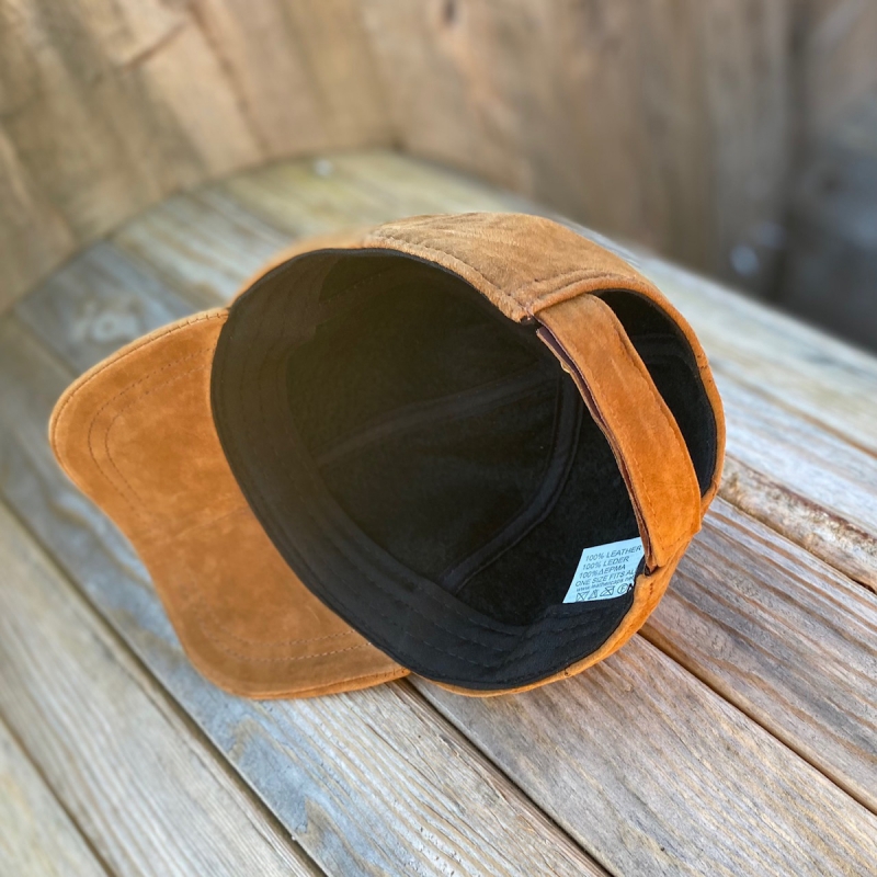 Ruskinds cap - camel farvet  - Freja skind