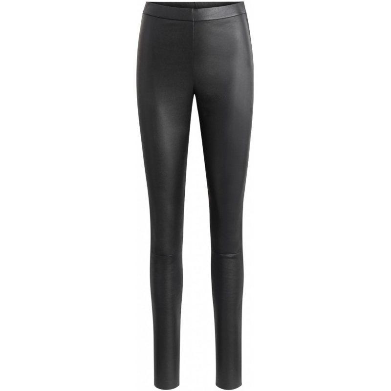 Svarta skinnleggings - Stretch och hög midja - Mjuk lammskinn