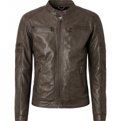 Mission erre læderjakke - Patineret grå - Rock and blue - Freja skind