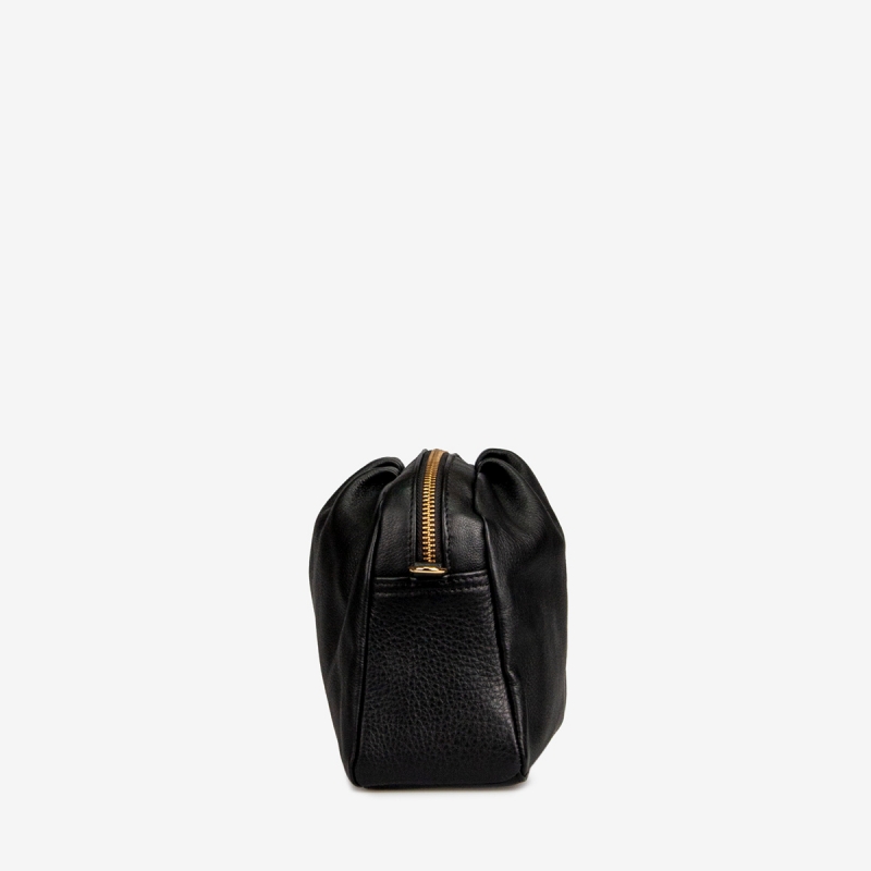 Layla Lay Lay crossbody-väska - Mjuk svart läder - Rem och kedja - Treats