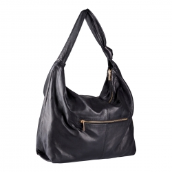 Sort skuldertaske - Blød lammeskind - BTF-CPH - 100109