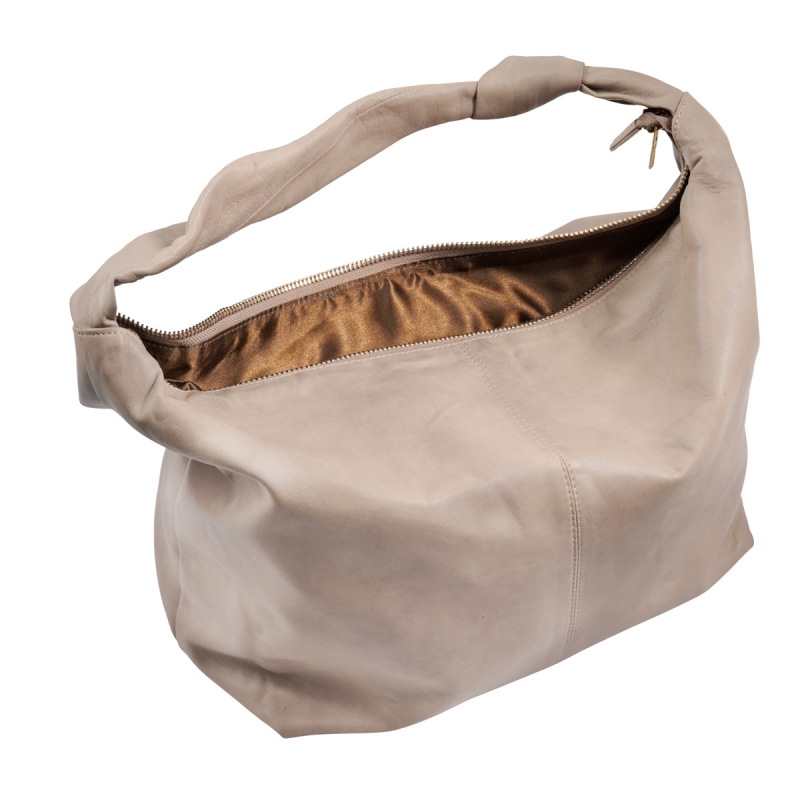 Beige skuldertaske - Blød lammeskind - BTF-CPH - 100109