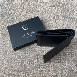 sort herre læderpung - Corium 120026